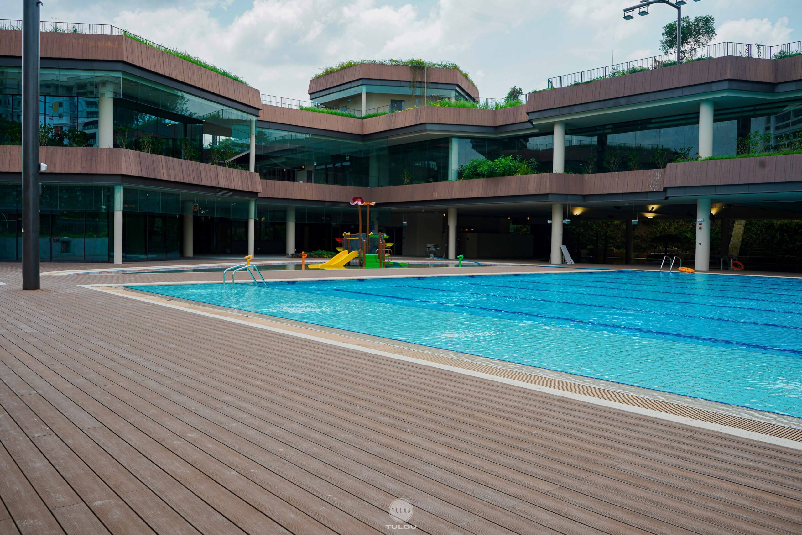 Bukit Canberra ActiveSG Sport Hall Tulou Composite Timber Decking Singapore 4 scaled - Swimming Pool Decking